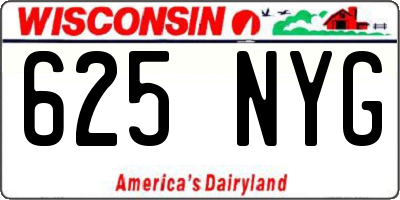 WI license plate 625NYG