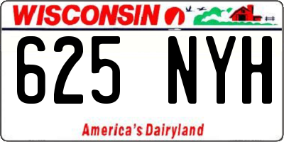 WI license plate 625NYH