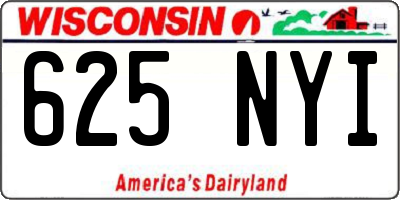 WI license plate 625NYI