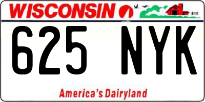 WI license plate 625NYK