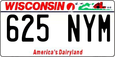 WI license plate 625NYM