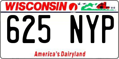 WI license plate 625NYP