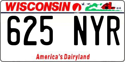 WI license plate 625NYR