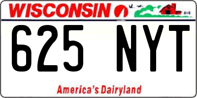 WI license plate 625NYT
