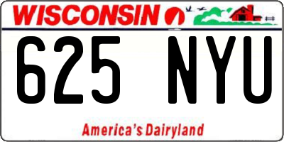 WI license plate 625NYU