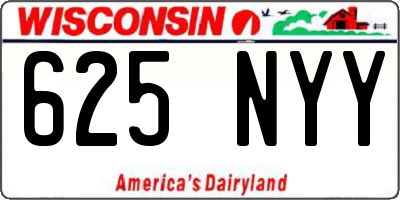 WI license plate 625NYY