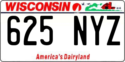 WI license plate 625NYZ