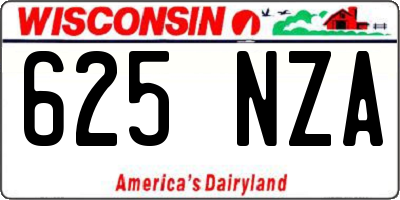 WI license plate 625NZA