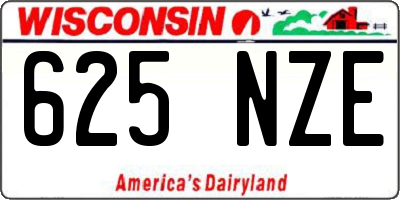 WI license plate 625NZE