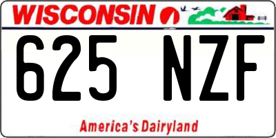 WI license plate 625NZF