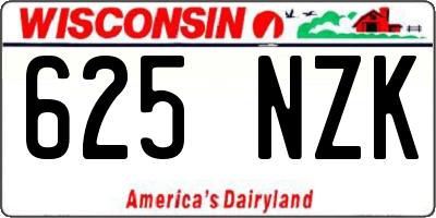 WI license plate 625NZK