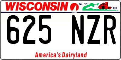 WI license plate 625NZR