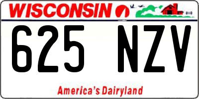 WI license plate 625NZV