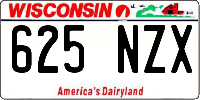 WI license plate 625NZX