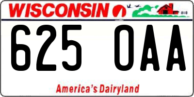 WI license plate 625OAA