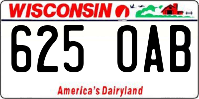 WI license plate 625OAB