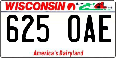 WI license plate 625OAE