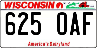 WI license plate 625OAF