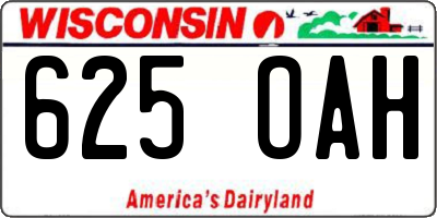 WI license plate 625OAH