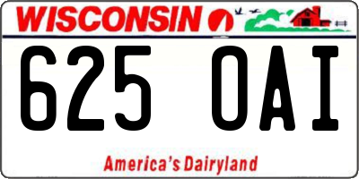 WI license plate 625OAI
