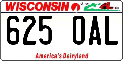 WI license plate 625OAL