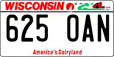 WI license plate 625OAN