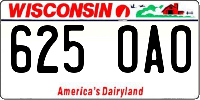 WI license plate 625OAO