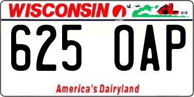 WI license plate 625OAP