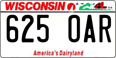 WI license plate 625OAR