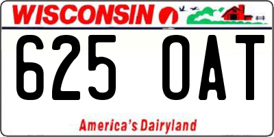 WI license plate 625OAT