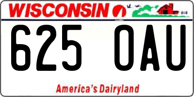WI license plate 625OAU