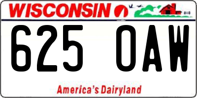 WI license plate 625OAW