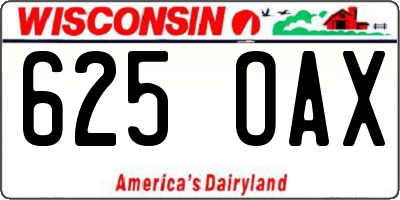 WI license plate 625OAX