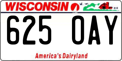 WI license plate 625OAY