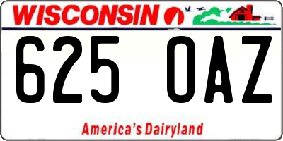 WI license plate 625OAZ