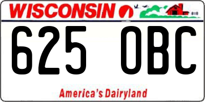 WI license plate 625OBC