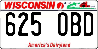 WI license plate 625OBD