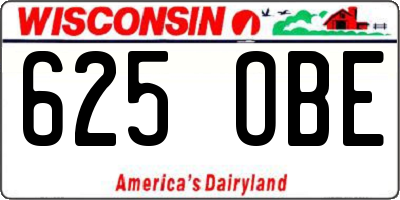WI license plate 625OBE