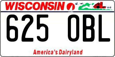 WI license plate 625OBL