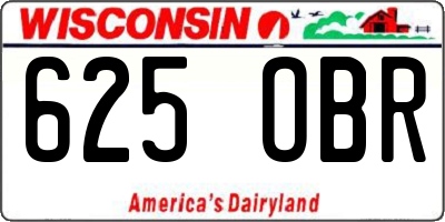 WI license plate 625OBR