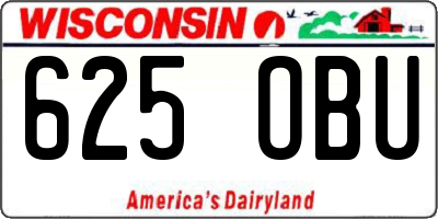 WI license plate 625OBU