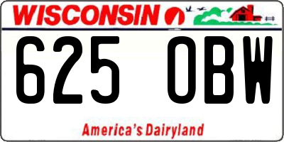 WI license plate 625OBW