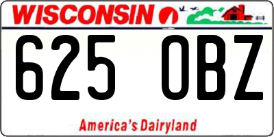 WI license plate 625OBZ