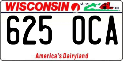 WI license plate 625OCA