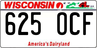 WI license plate 625OCF