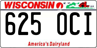 WI license plate 625OCI