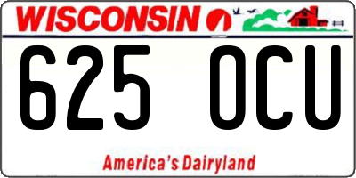 WI license plate 625OCU