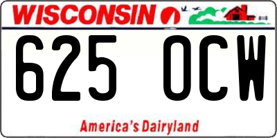 WI license plate 625OCW