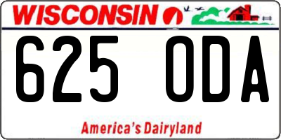 WI license plate 625ODA