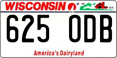 WI license plate 625ODB